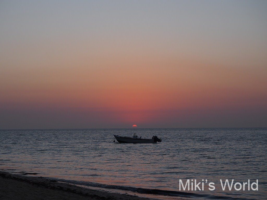 モザンビーク海峡に沈む夕日