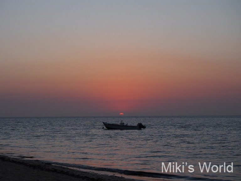 モザンビーク海峡に沈む夕日